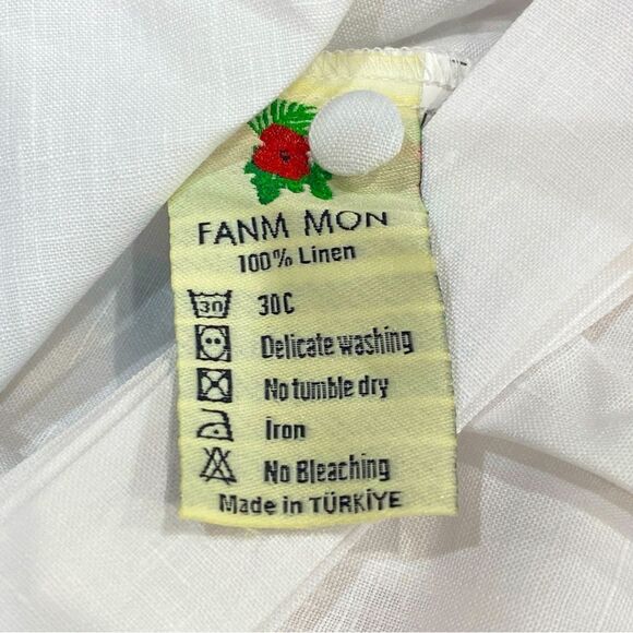 Andie x Fanm Mon Kepez Embroidered Linen Maxi Kaftan Dress Sz XL NWT - Picture 11 of 16